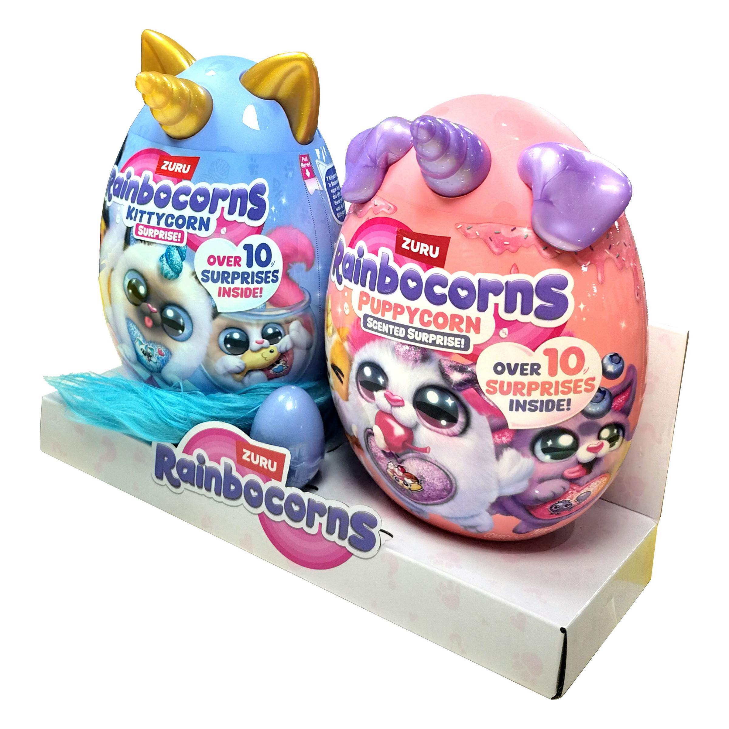 Rainbocorns Combo Kittycorn & Puppycorn Surprise Plush for Girls Ages 3+, Scented Accessories, Slime & Stickers, Collectible 2-Pack Toy Gift