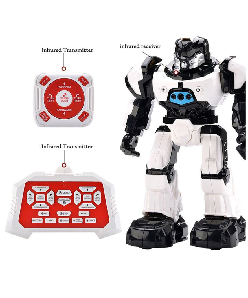 Crazon R/C Warrior Robot, Remote-Controlled Programmable Robot Toy for Kids, Boys & Girls, Ages 8+ (Assorted: White/Red)