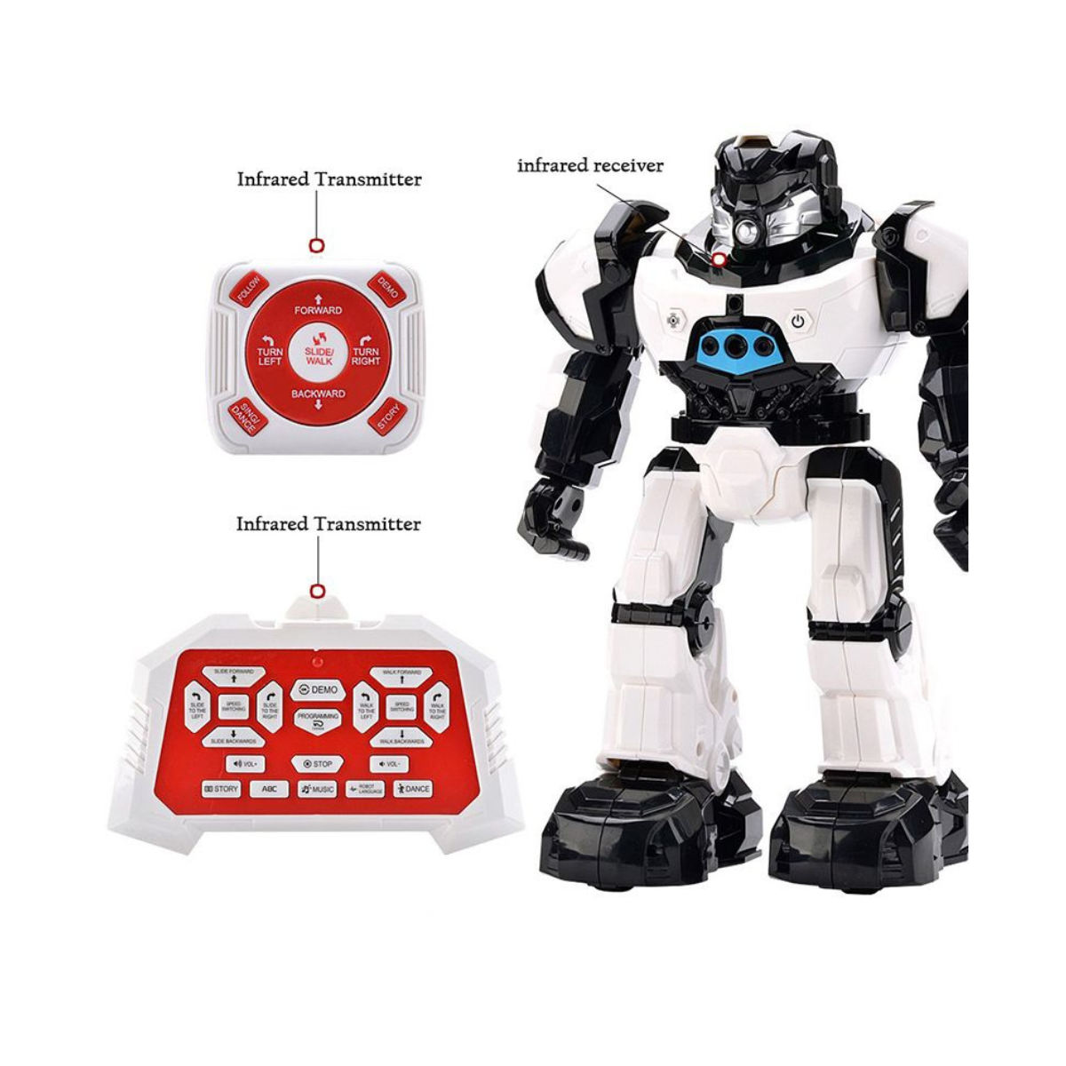 Crazon R/C Warrior Robot, Remote-Controlled Programmable Robot Toy for Kids, Boys & Girls, Ages 8+ (Assorted: White/Red)