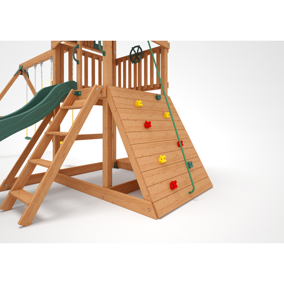 Sunny Sling Swing Set – Kiddoro Wooden Outdoor Playset (Ages 2–12 Years)