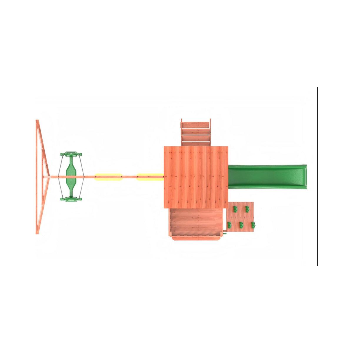 Kiddoro Playful Peaks Wooden Outdoor Playset with Slide, Swings, Glider & Climbing Wall for Kids 3+ Years