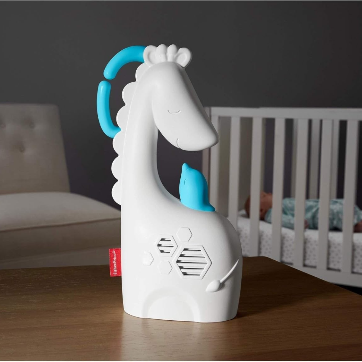 Fisher Price Core Soothe and Go Giraffe, FGG90 Portable Baby Soother, Multi Colour, Sensory Development Toy, 2 AA Battery Operated, 3 Years and Up