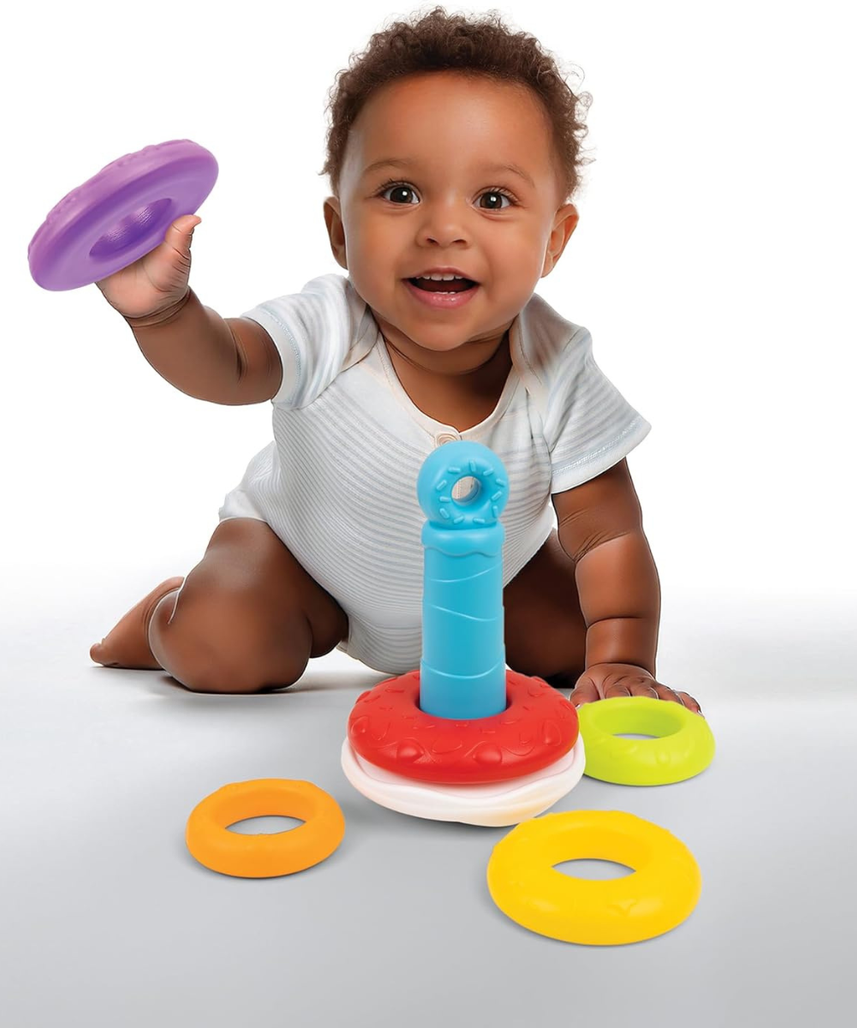 Winfun Wobble Donut Stacker Toddler Toy for Balance Coordination and Motor Skill Development 3+ Years