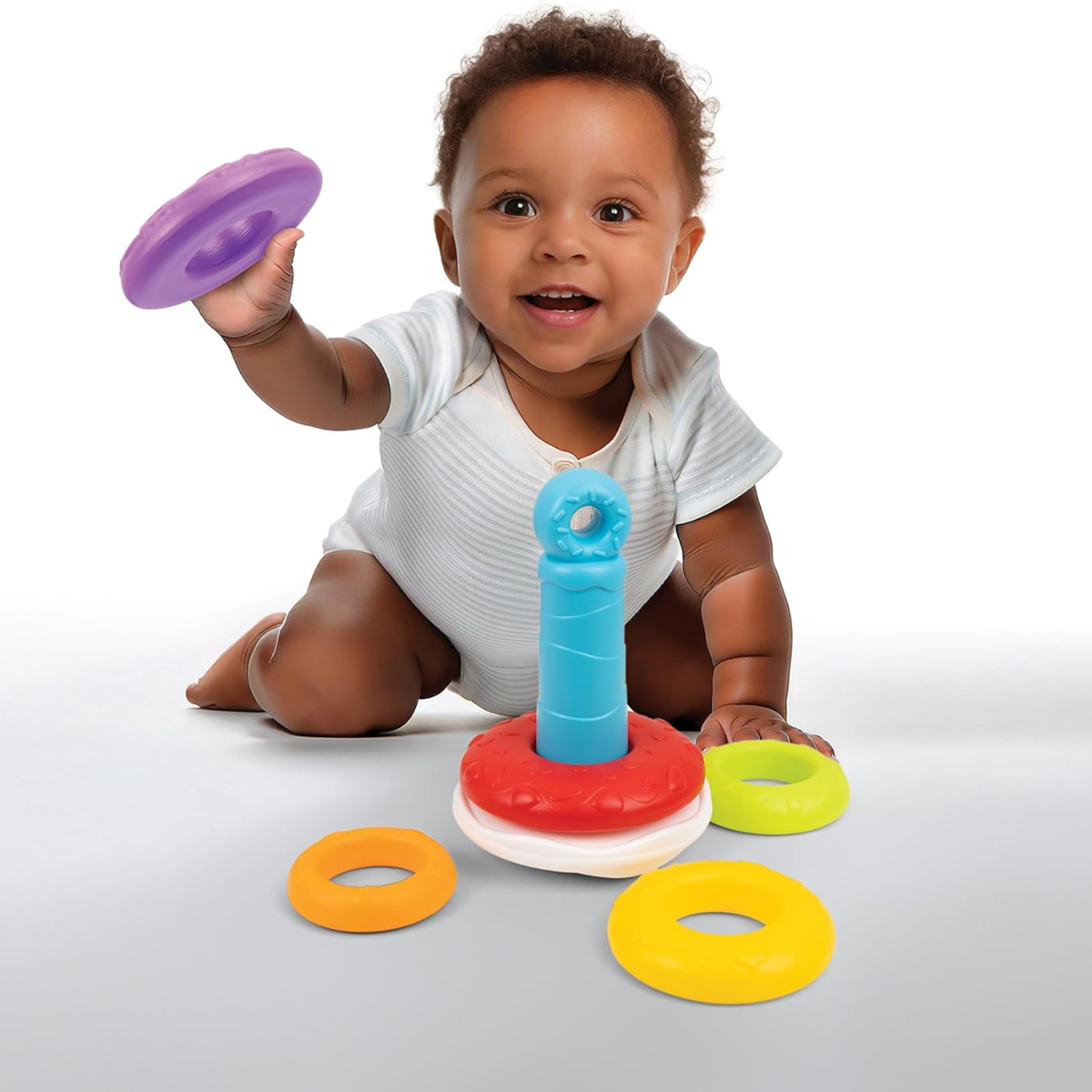 Winfun Wobble Donut Stacker Toddler Toy for Balance Coordination and Motor Skill Development 3+ Years