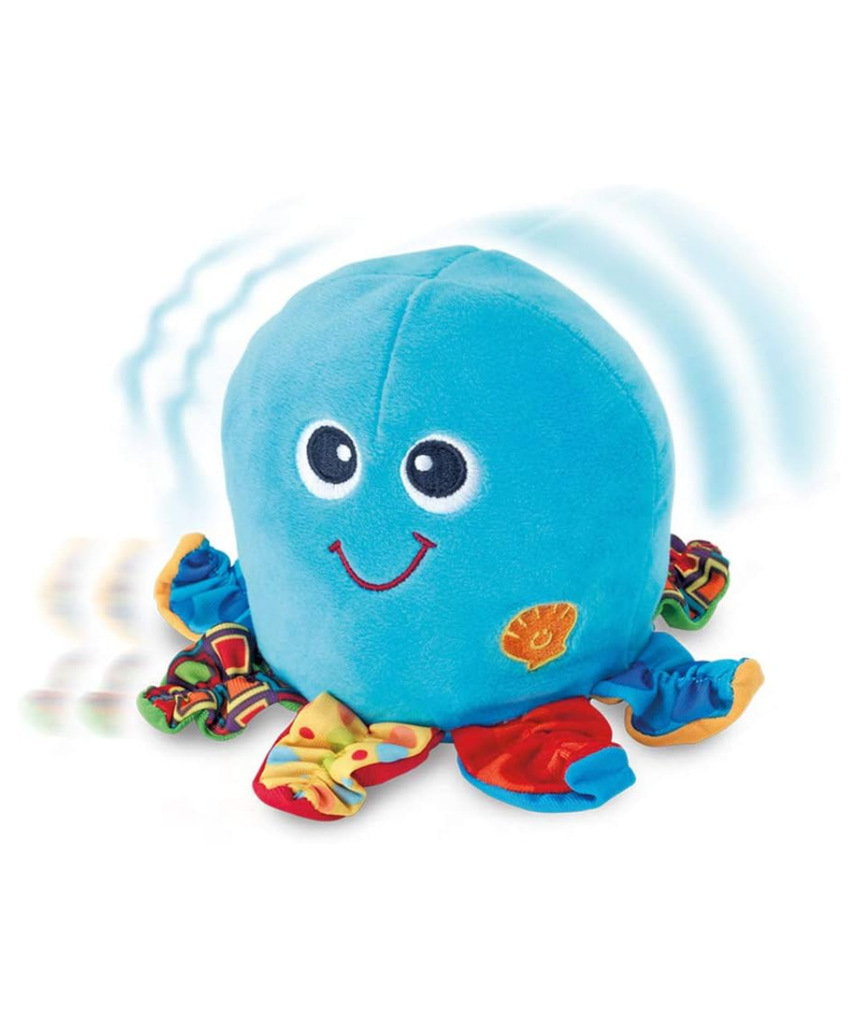 Winfun Electronic Vibration Octopus Toy Blue, Calming Soft Plush Baby Toy with Gentle Vibration, Sensory Development for Infants and Toddlers 3+ Months