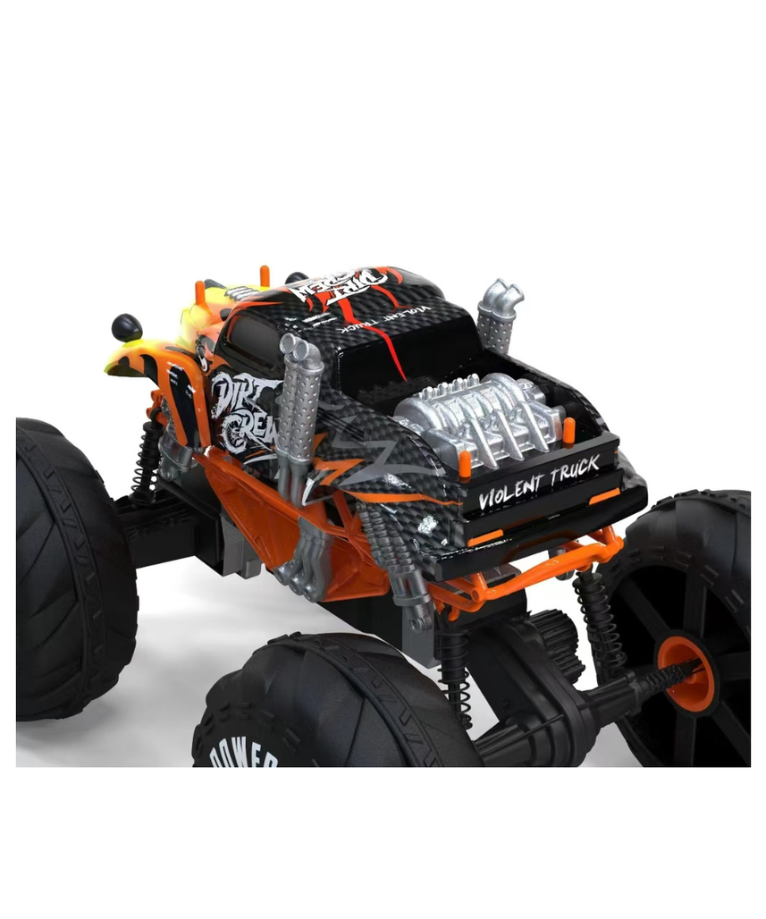 Crazy Wheels 2.4GHz RC Monster Truck 1:10 Scale 4WD High Speed Remote Control Car with Big Wheels, Full Function Hobby RC Car, Assorted Color, Ages 3+