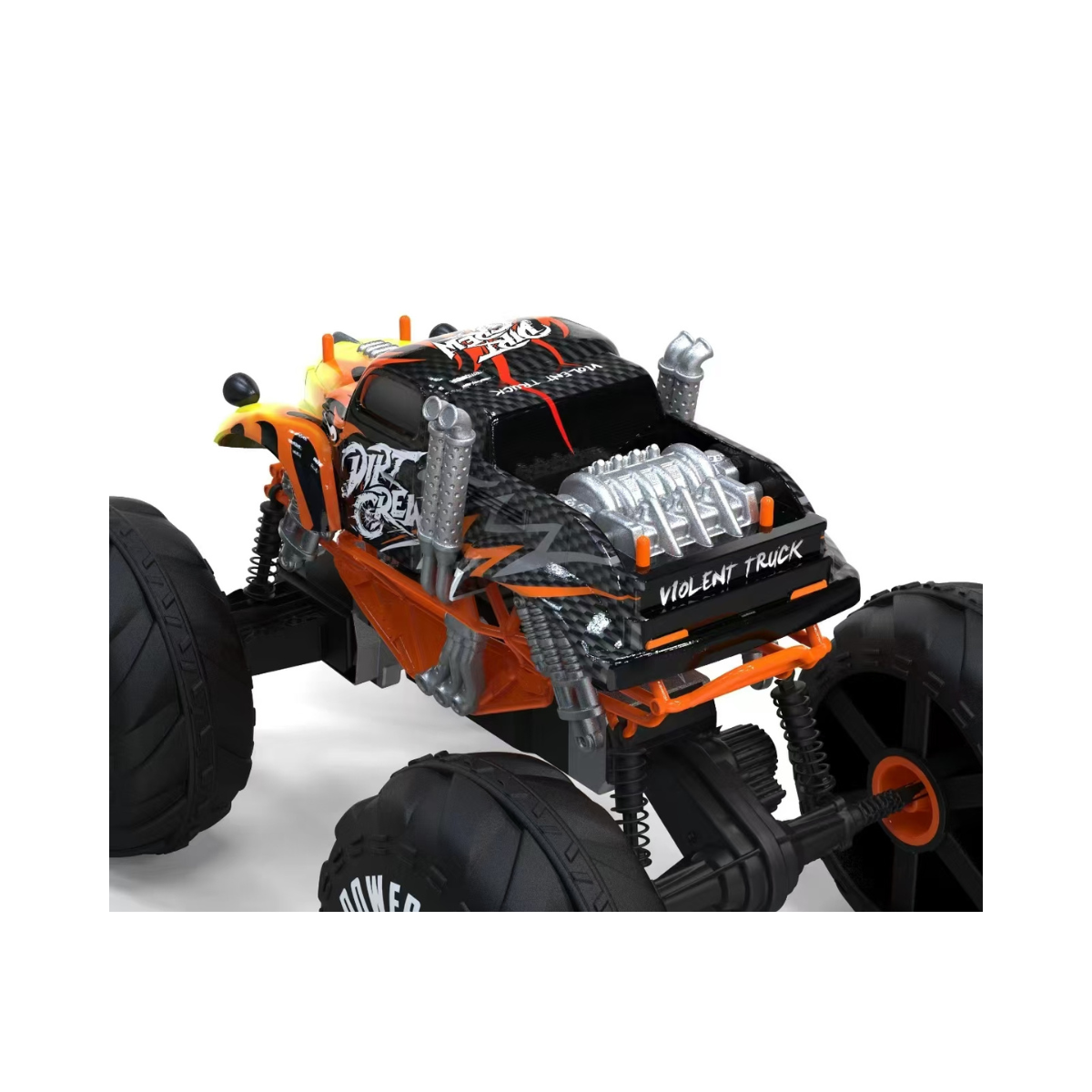 Crazy Wheels 2.4GHz RC Monster Truck 1:10 Scale 4WD High Speed Remote Control Car with Big Wheels, Full Function Hobby RC Car, Assorted Color, Ages 3+