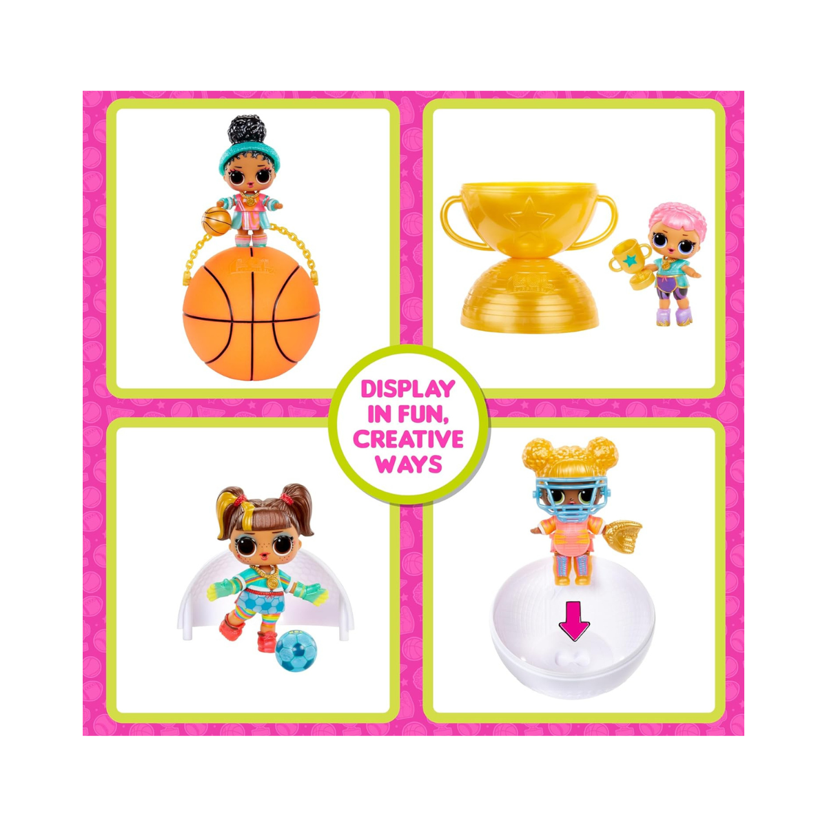 LOL Surprise All Star Sports Vault Tots Collectible Dolls for Kids with 8 Surprises Sports Accessories Bottle Medal Fashions and Trading Card Blind Ball Packaging for Girls Ages 3 and Up