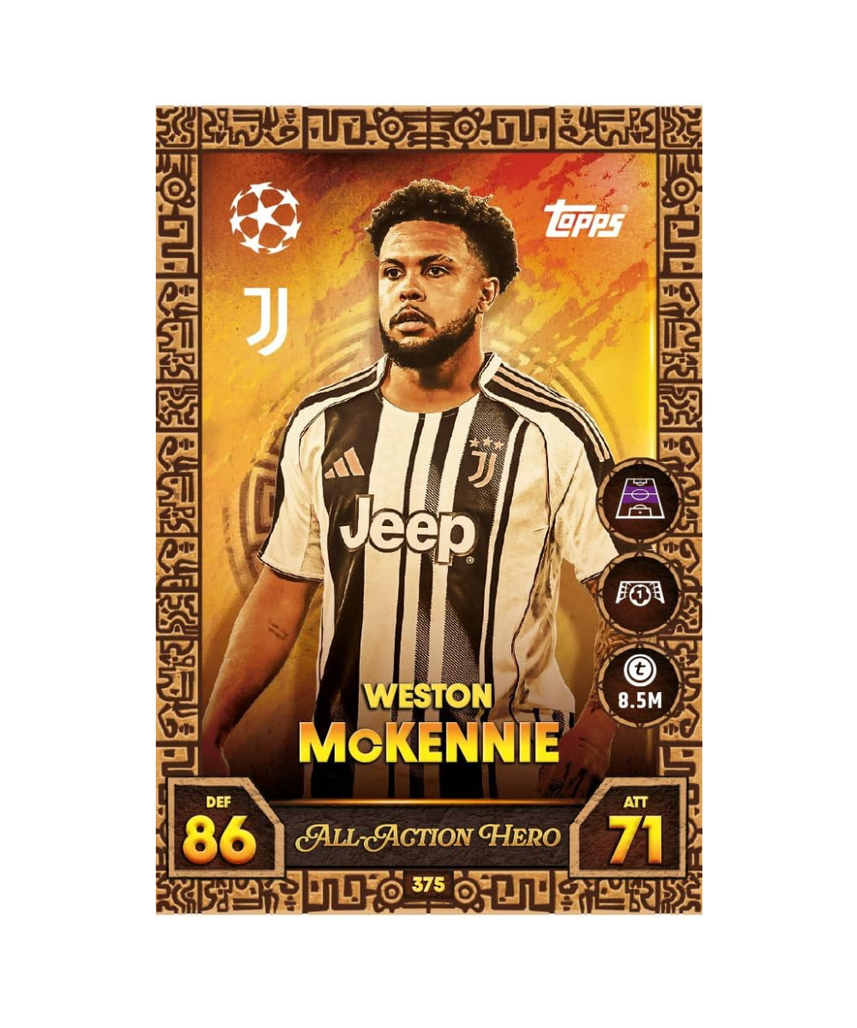 Topps Match Attax UCC 2025 2026 Mega Tin Collectible Football Trading Cards with 45 Cards and Exclusive Gladiators Limited Editions, Official UEFA Licensed, Assorted Mega Tin