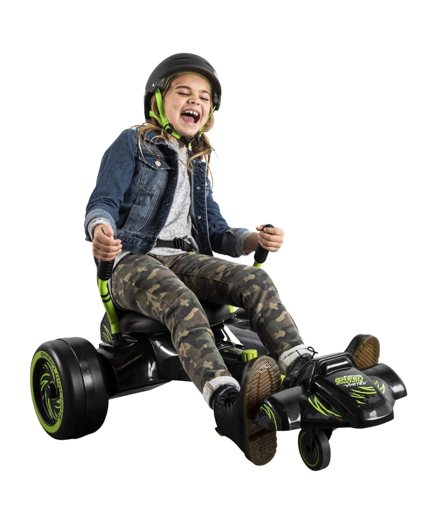 Huffy Green Machine Drift Trike for Kids, Pedal Powered Ride On with 360 Degree Spins and Drifts, Dual Stick Steering and Bucket Seat, Outdoor Ride On Toy for Ages 8Y+
