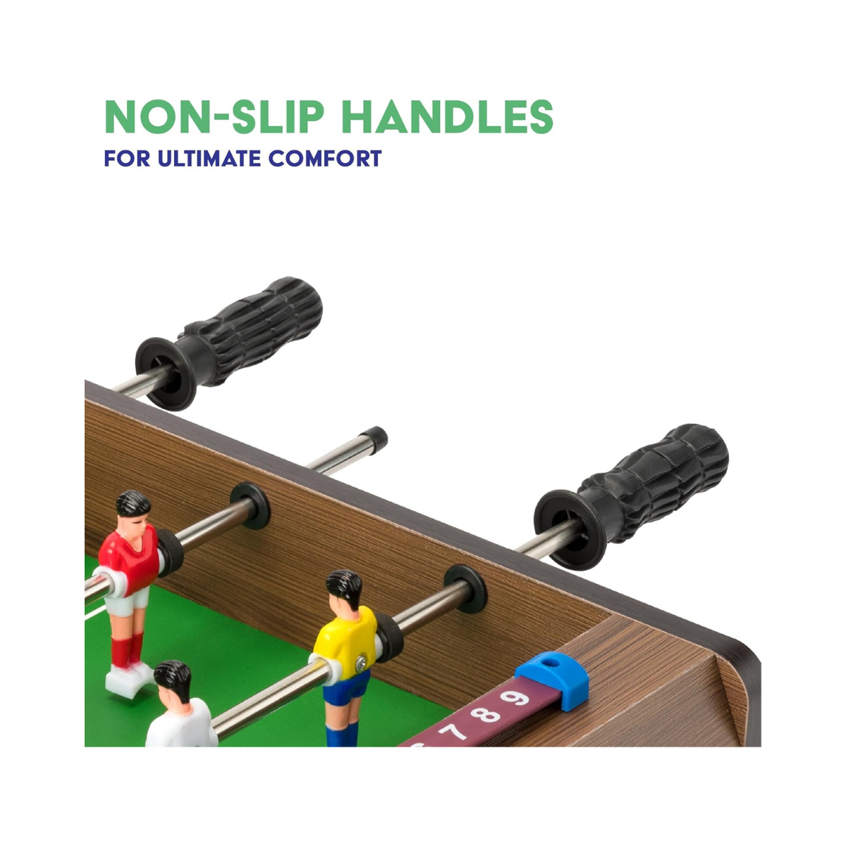 Power Play TY5893DB Table Top Football Foosball Game, 20 Inch Compact Game Table for Boys and Girls 5+, Sturdy Wooden Construction, Smooth Rotating Rods, Manual Score Tracker, Indoor Family Fun