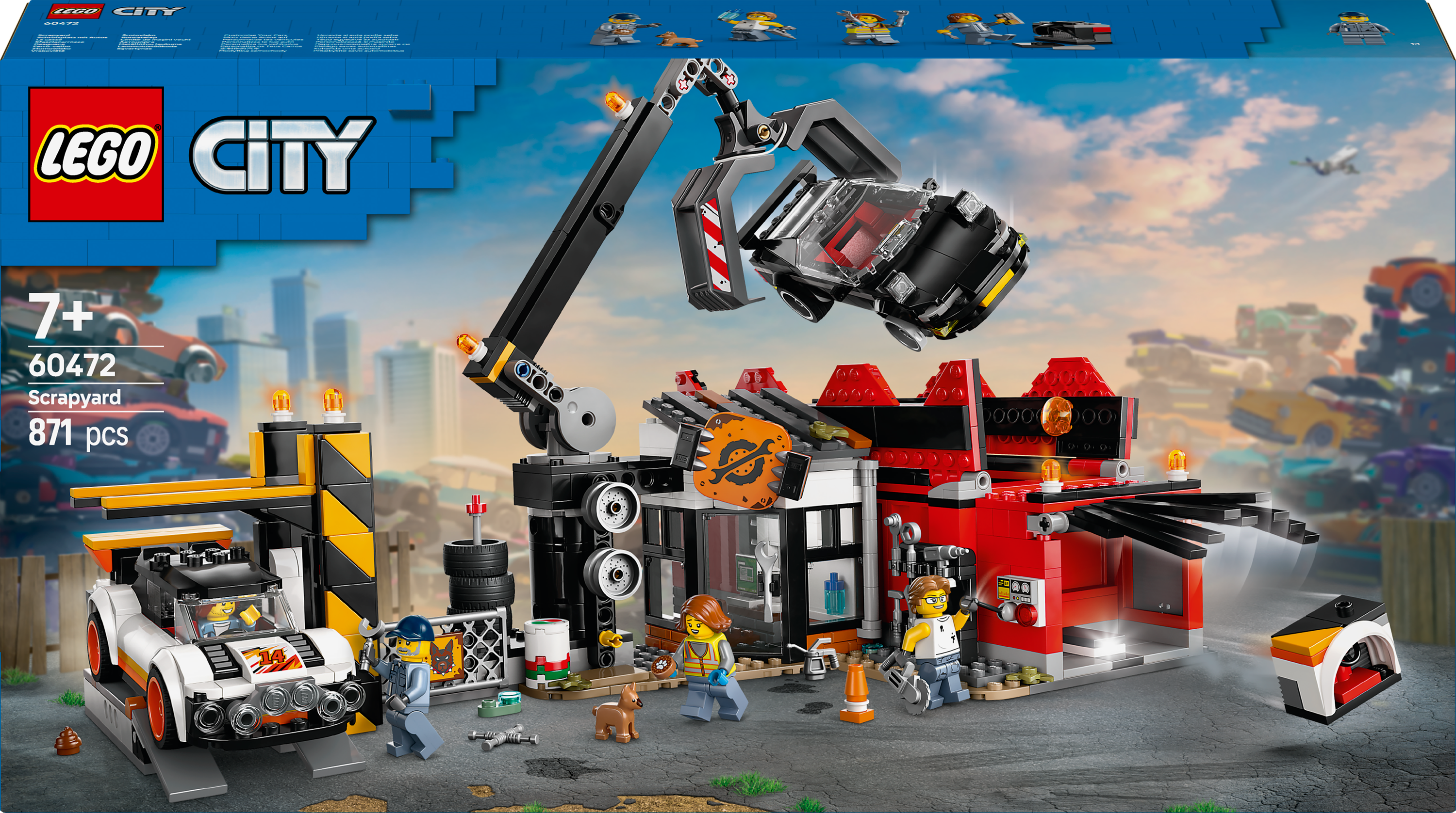 LEGO City 60472 Scrapyard with Cars V29 for Boys 7+ Creative Building Toy with Vehicles and Roleplay