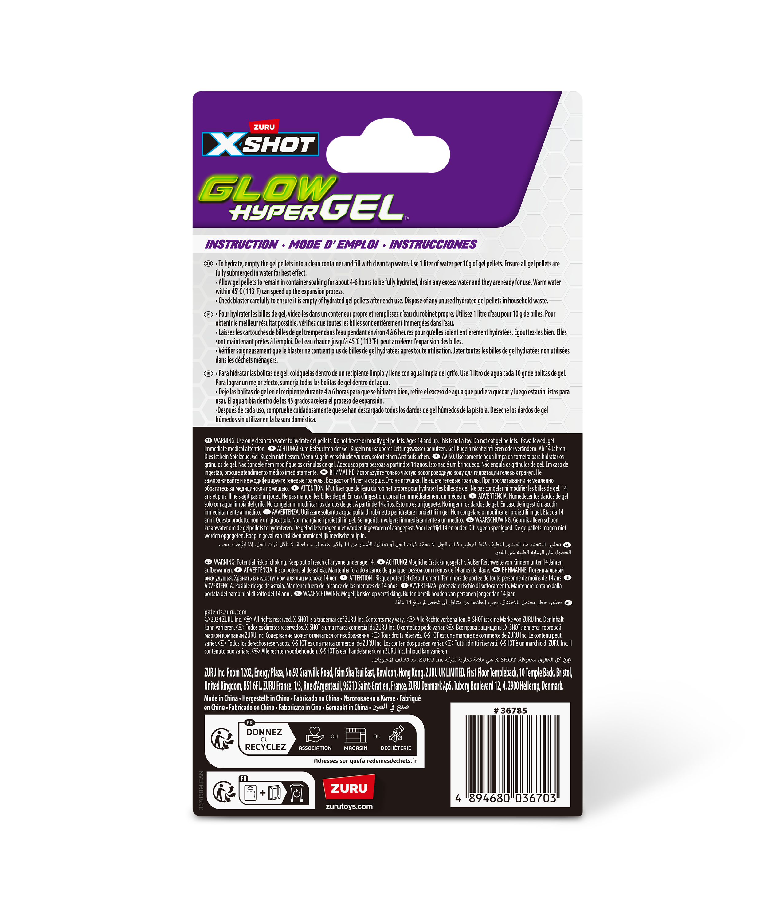 X Shot Hyper Gel Glow In The Dark Gellet Refill 15000 pcs, Toy Ammo for Boys, Age 14+