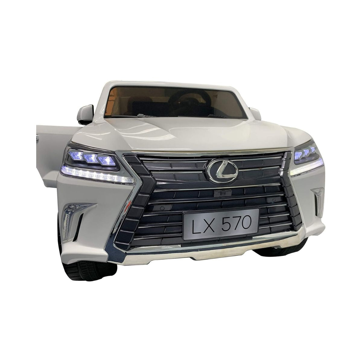 Lovely Baby Licensed Lexus LX570 Kid's Electric Ride-On Car with Remote Control, LED Lights, Music, Bluetooth, White, 3+ Years