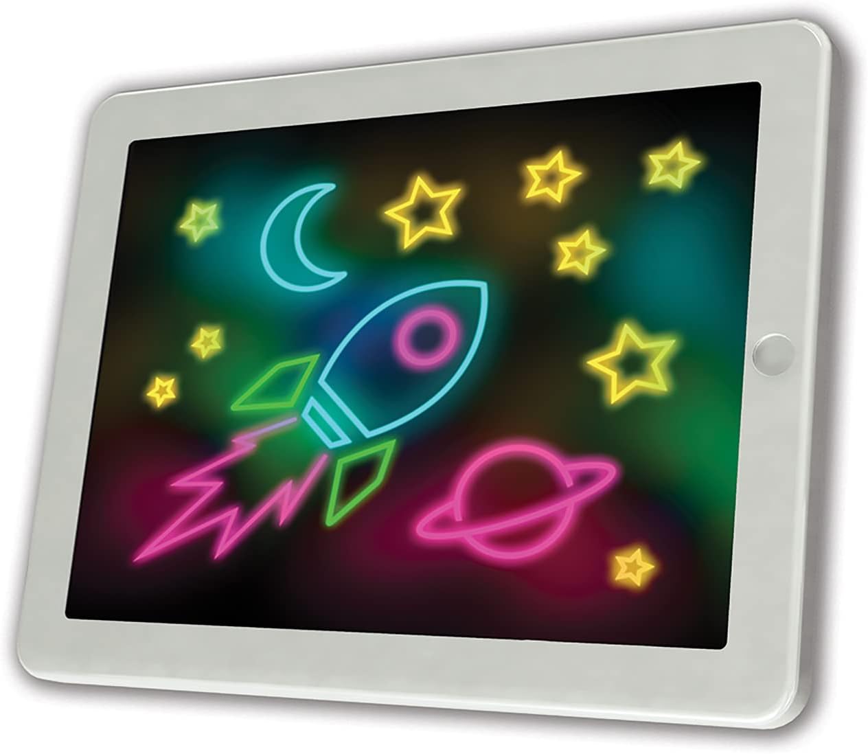 Diamant Glow Pad Battery Operated Portable Drawing Board with 7 LED Background Colors and 2 Glow Markers, Compact Creative Art Toy for Kids, 3M+ Months