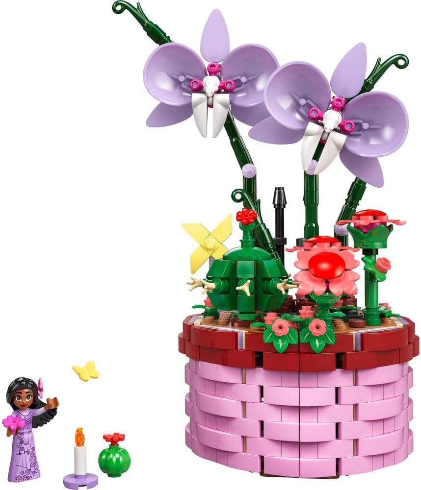 LEGO | Disney Encanto Isabela’s Flowerpot, Buildable Orchid Flower Toy for 9 Plus Year Old Kids, Girls & Boys, with Film Character Minidoll Figure, and Cactus, Fun Birthday Gift 43237