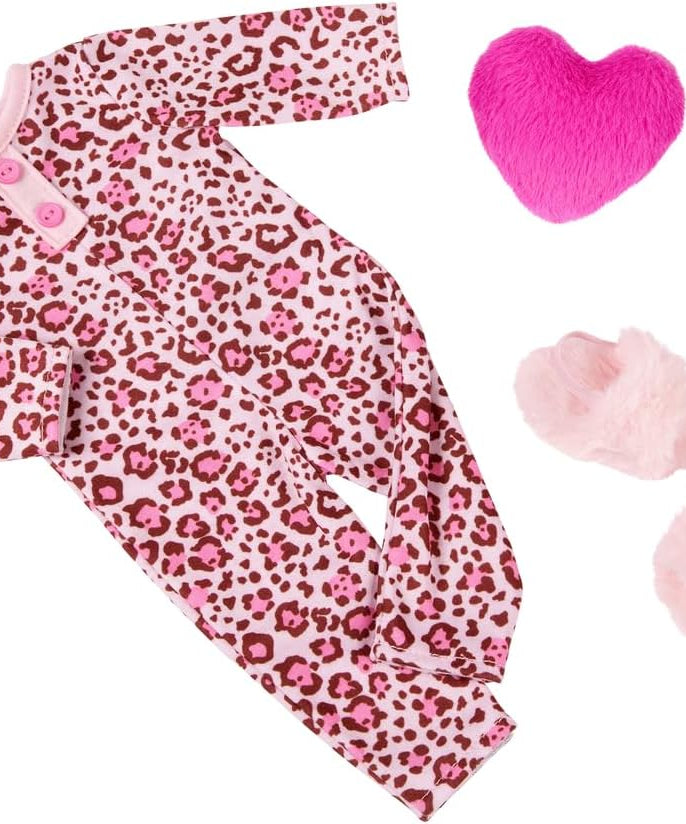 Our Generation Doll w/Leopard Pajama & Heart Pillow, Gracia | Premium Quality Toy for Kids