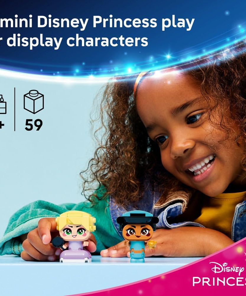 LEGO|Disney Princess Mini Jasmine & Rapunzel Figures - Collectible Toy w/ 2 Mini Dolls & Accessories incl. a Magic Lamp - Small Gift for 5+ Year Old Girls & Fans - 43303