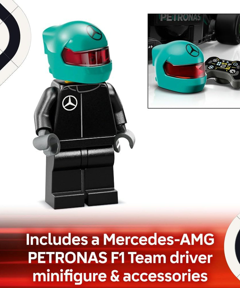 LEGO Speed Champions Mercedes-AMG F1 W15 Race Car Toy with a Collectible Formula 1 Driver Minifigure - Model Kits for 10+ Year Old Boys & Girls or Adult Motorsport Fans 77244