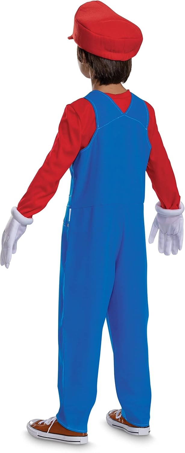 Disguise Mario Costume for Kids, Official Super Mario Bros Costume and Accessories for Children, Size (10-12)