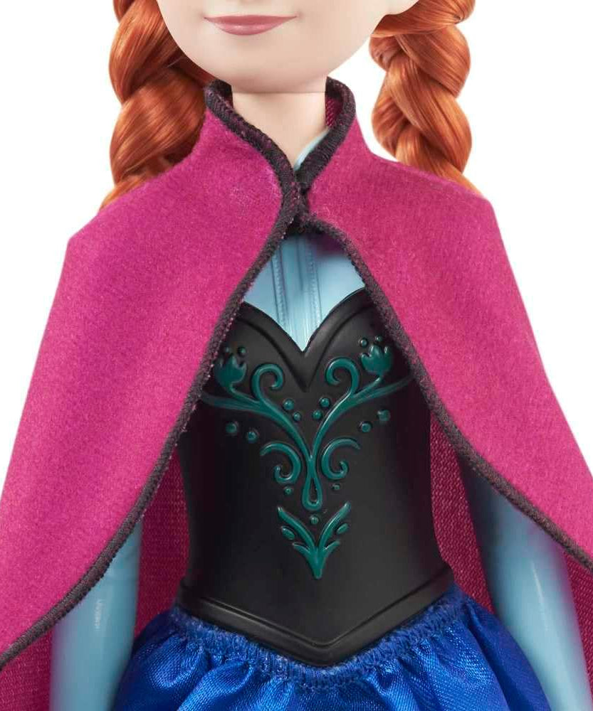 Mattel Disney Frozen Anna Fashion Doll with Travel Outfit and Accessories, Posable Movie Character Toy for Kids 3+