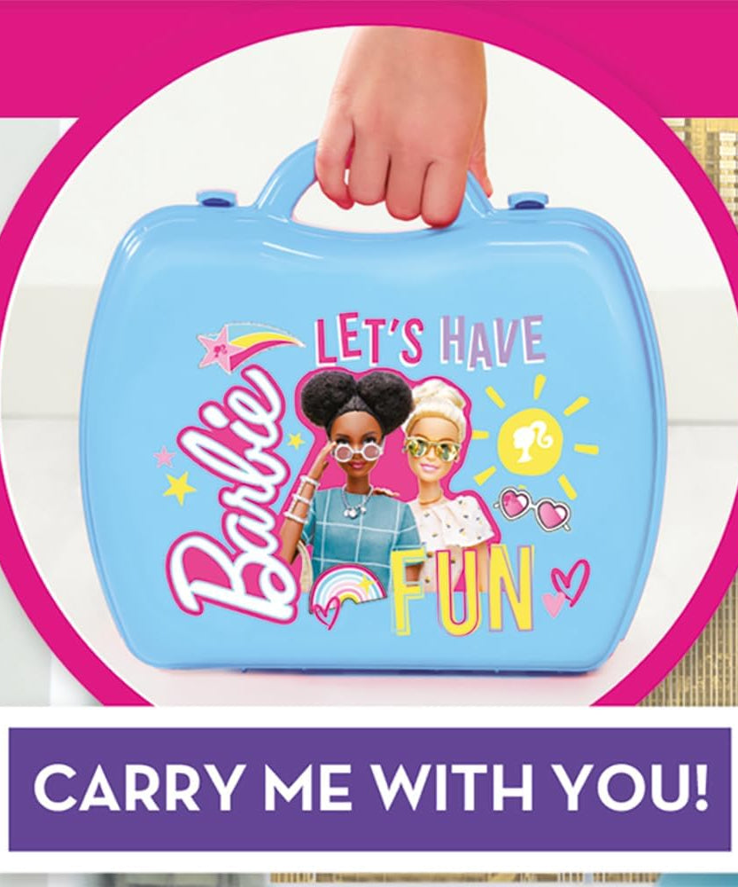 Sinco Creations Barbie City Break Adventure Playset, 20 Piece Pretend Play Toy with Carry Case, Role Play Toy Suitable for Kids Aged 3Y+