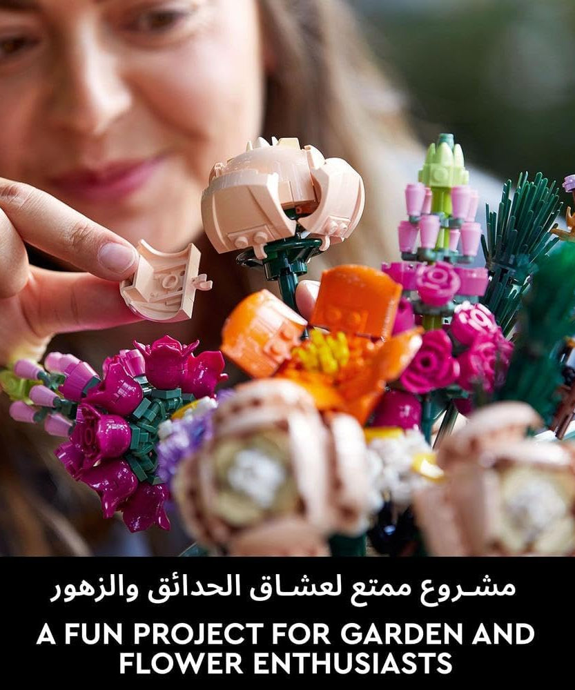 LEGO Botanicals Flower Bouquet - Artificial Flowers Set for Adults incl. Roses, Snapdragons, Poppies, Asters & Daisies - Ramadan Gift Idea for Women and Men - Botanical Collection - 10280
