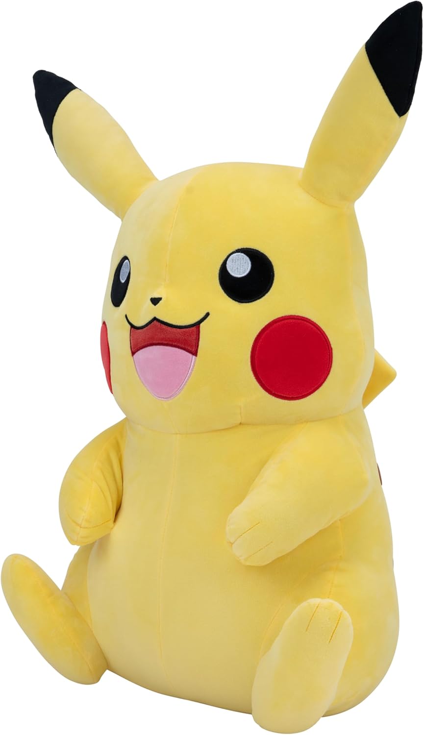 Pokémon Pikachu Plush 24 Inches Super Soft Cuddly Collectible Toy Officially Licensed Large Stuffed Pikachu for Kids Fans and Gifts