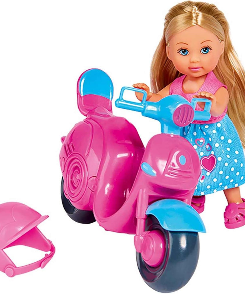 Simba Evi Love Scooter, Multi-Colour, Doll with Articulated Limbs, Ages 3+