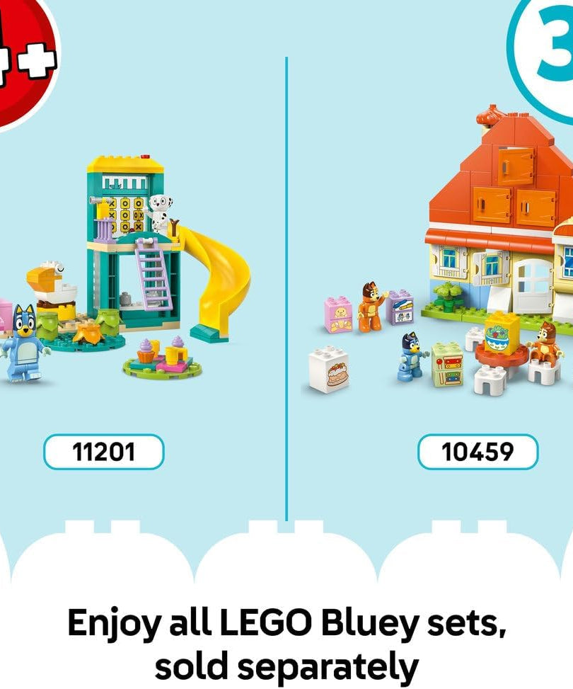 LEGO DUPLO Bluey Ice Cream Trip Toddler Toy with Vehicle Ice Cream Stand and 2 Figures including Bandit Gift for 2+ Year Old Girls and Boys 10458