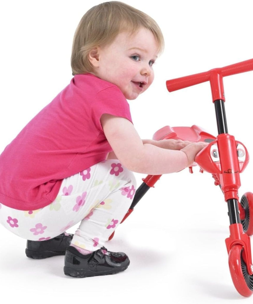 Mookie Scuttlebug Beetle Ride-On Trike with Foldable Frame and Caster Wheels, Indoor and Outdoor Push Bike for Toddlers, 1Y+ Years