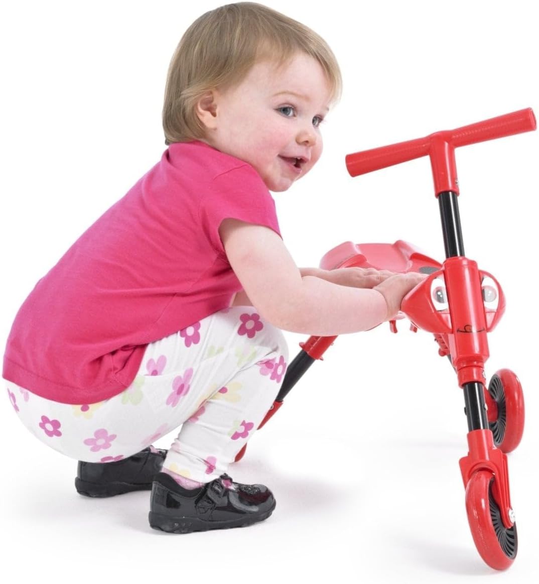 Mookie Scuttlebug Beetle Ride-On Trike with Foldable Frame and Caster Wheels, Indoor and Outdoor Push Bike for Toddlers, 1Y+ Years