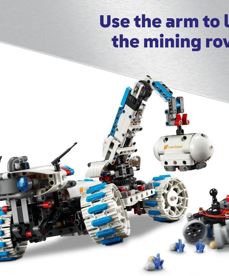 LEGO Technic Lunar Outpost Moon Rover Space Vehicle - Interactive STEM Toy with a Crane & Solar Panels - Robot Model - Birthday Gift for 10+ Year Old Boys & Girls - 42211