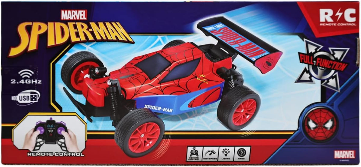 Marvel Spider-Man Inferno GT Blazer RC Car - 2.4 GHz Full Function Remote Control Vehicle with Working Lights - Official Marvel Avengers Toy for Kids - Ages 6+