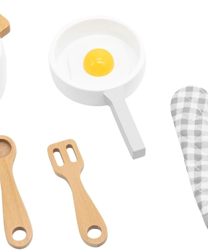 Viga 44693 Wooden Cooking Tool Playset, Grey