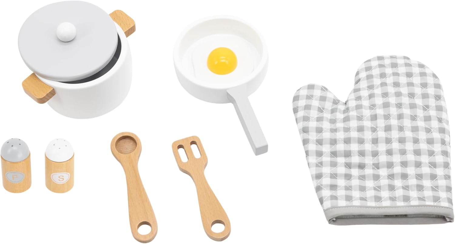 Viga 44693 Wooden Cooking Tool Playset, Grey