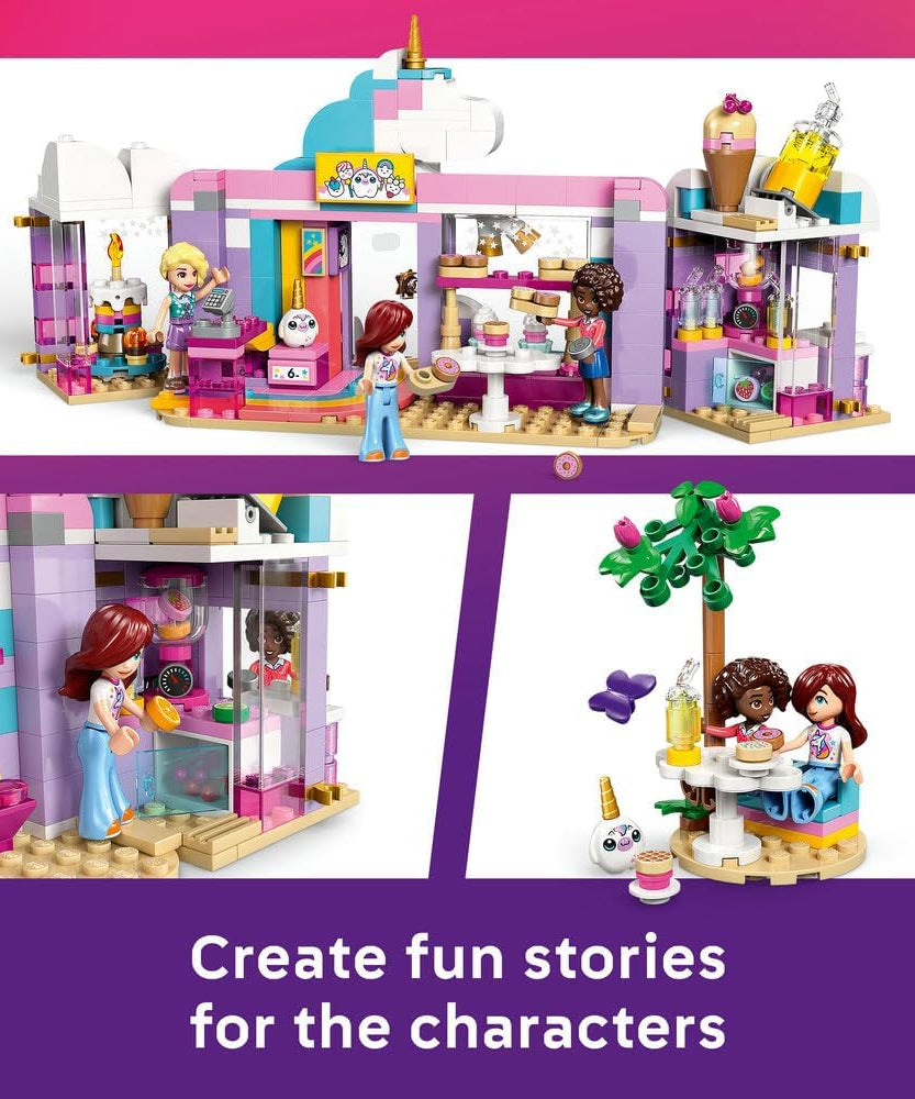 LEGO Friends Unicorn Dream Café - Toy Cake Shop w/ 3 Mini Dolls, Cash Register & Play Food Accessories incl. Cupcakes - Birthday Gift for 6+ Year Old Girls - 42684