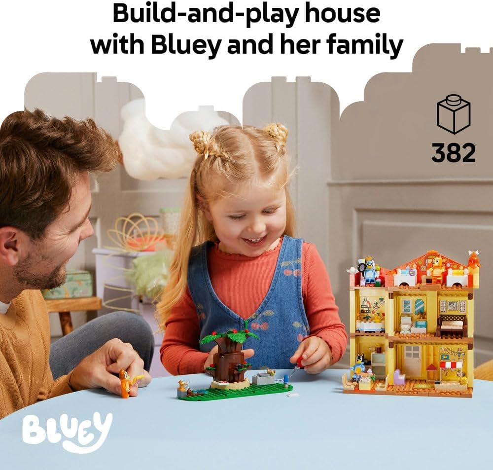 LEGO Bluey: Bluey's Family House Toy - Modular Playset with Multiple Rooms, a Garden, 4 Minifigures & Fun Accessories - Birthday Gift for 4+ Year Old Girls & Boys or TV Show Fans - 11203