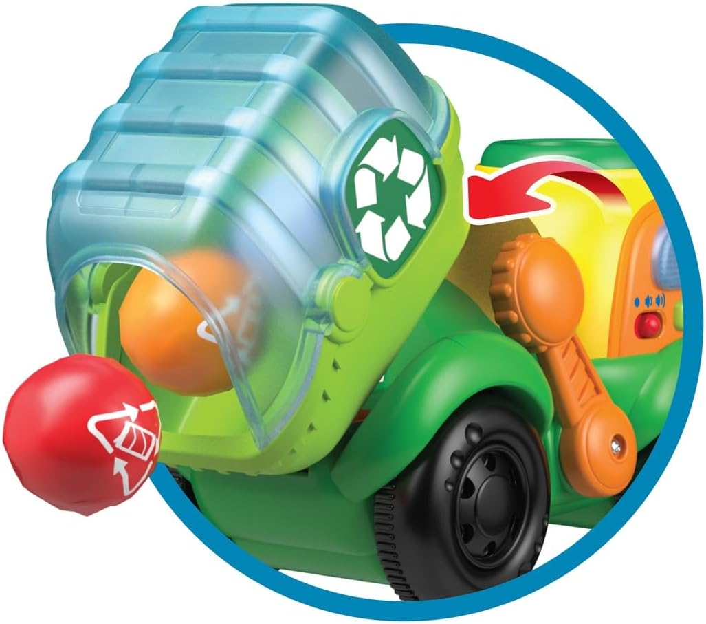 Winfun Go Green Pull-Along Recycle Truck Toy 12M+ | Eco-Themed Sorting & Recycling Playset | Toddler Push & Pull Learning Toy with Moving Wheels