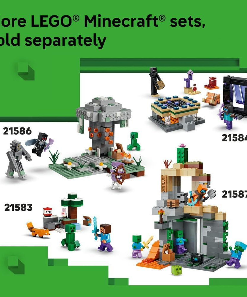 LEGO Minecraft Chicken Farm - Building Toy w/a Chicken Fan Minifigure, Baby Zombie & Fox Mob Figures - Gamer Gift for 7+ Year Old Boys & Girls - 21585