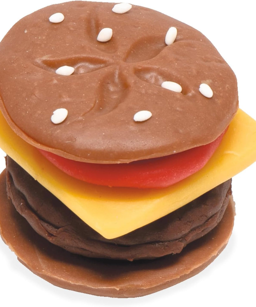 Simba Art & Fun Burger Kneading Set, 4 x 50g Modelling Dough with Grill & Accessories, 13-Piece Clay Set for Kids 3+