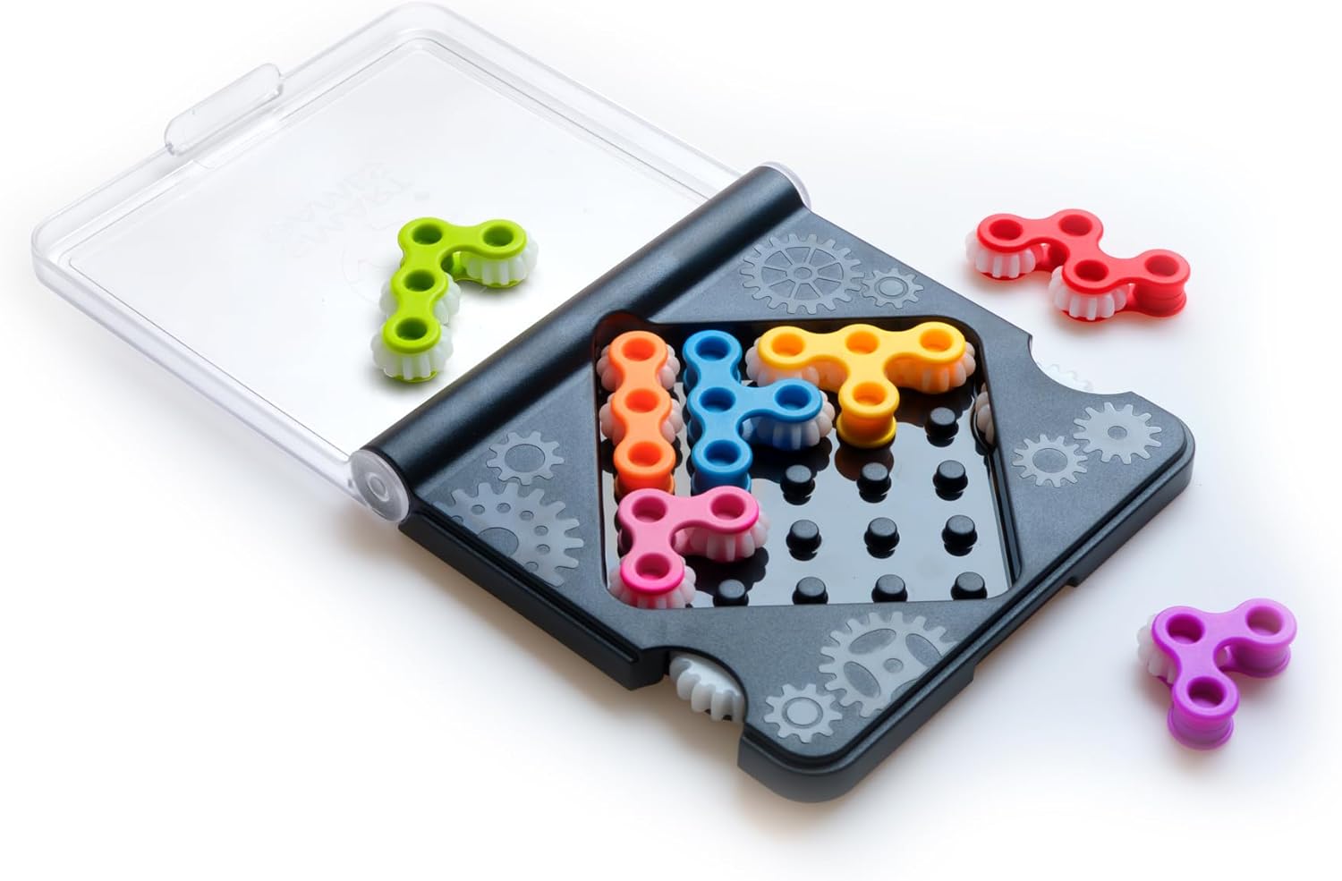SmartGames IQ Gears, Fun IQ Brain Teaser Puzzle, Cognitive Development STEM Toy with 120+ Challenges, Travel Friendly Handheld Educational Matching Puzzle Game, Suitable for Children Above 7+