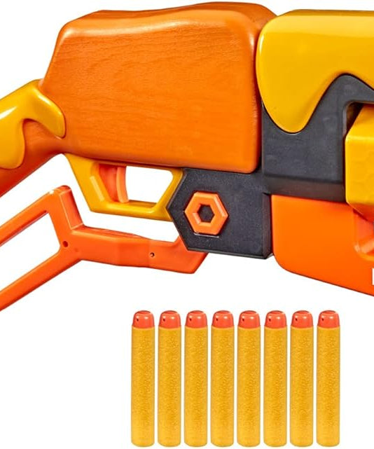 Nerf Roblox Adopt Me! Bees Lever Action Dart Blaster, 8-Dart Rotating Drum, 8 Nerf Elite Darts, Exclusive Virtual Item Code, Indoor & Outdoor Play