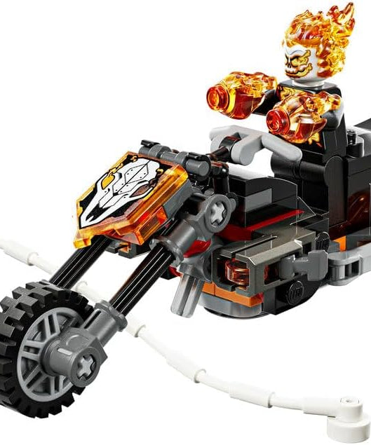 LEGO | Marvel Spider-Man vs. Ghost Rider Motorcycle - Superhero Toy w/a Motorbike Model, 2 Minifigures, Web String & Fire Elements - Gift for 6+ Year Old Boys - 76335