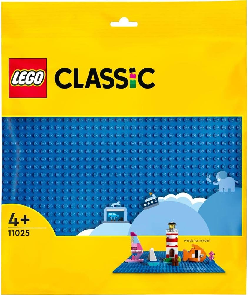 LEGO 11025 Classic Blue Baseplate, Construction Toy for Kids, Building Base, Square 32x32 Build and Display Board