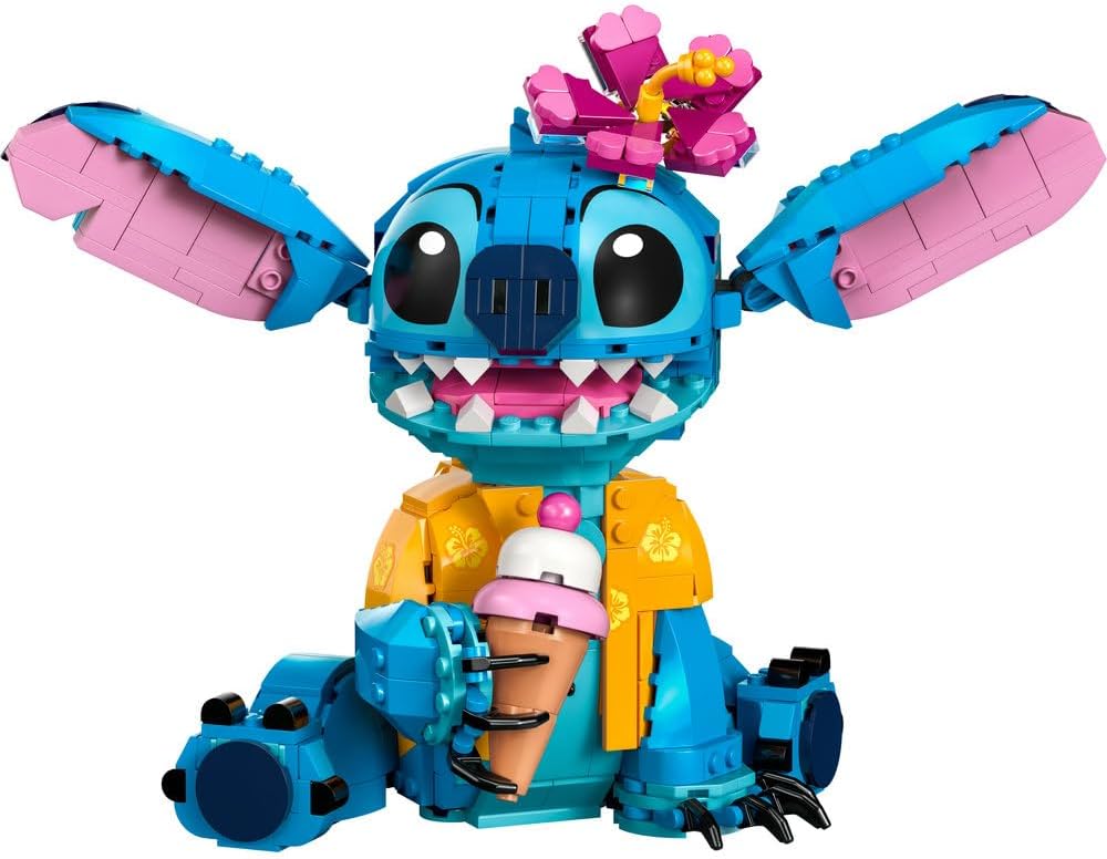 LEGO | Disney Stitch Toy - Play & Display Figure with an Ice-Cream Cone & Decorative Flower - Ramadan Gift for 9+ Year Old Girls, Boys & Lilo & Stitch Movie fans - 43249