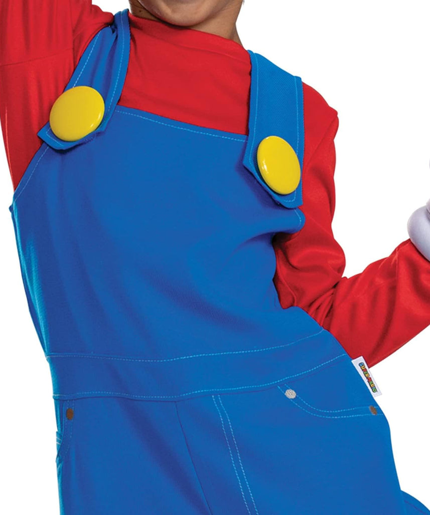 Disguise Mario Costume for Kids, Official Super Mario Bros Costume and Accessories for Children, Size (10-12)