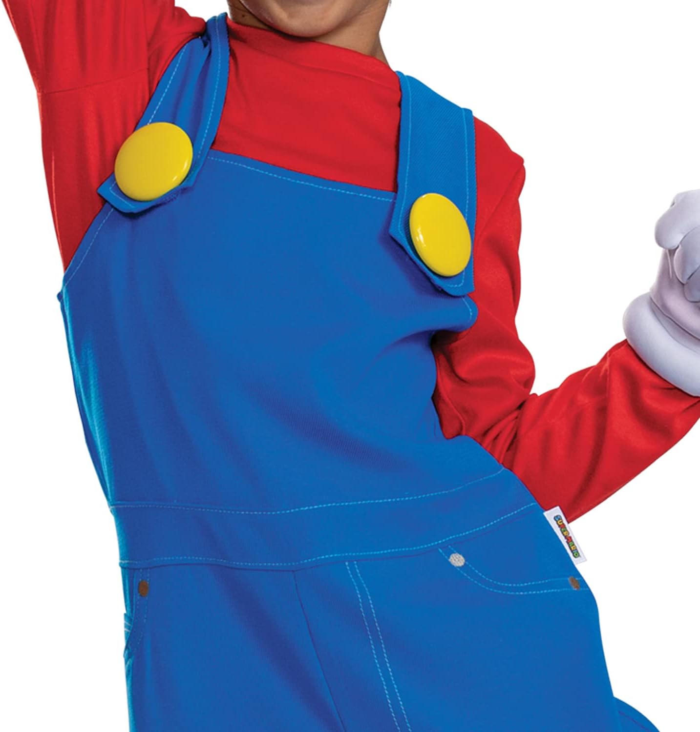 Disguise Mario Costume for Kids, Official Super Mario Bros Costume and Accessories for Children, Size (10-12)