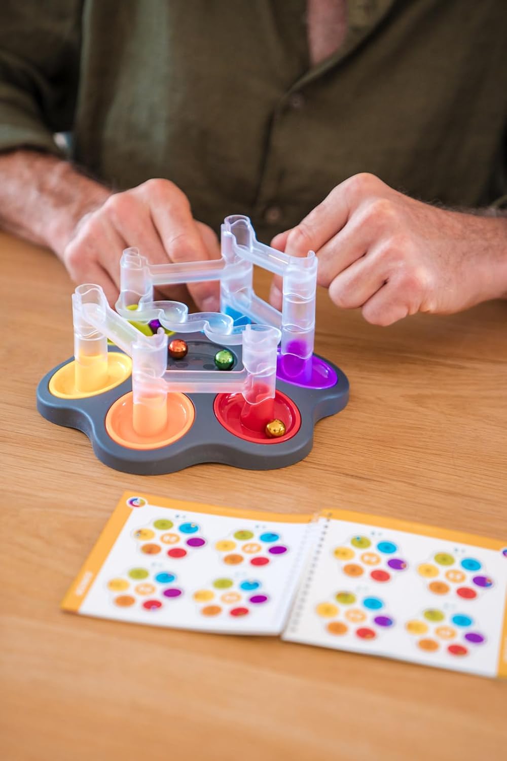 SmartGames DropZone, 3D Marble Run Brain Teaser Puzzle with 80+ Challenges, STEM Educational Toy for Kids 8+