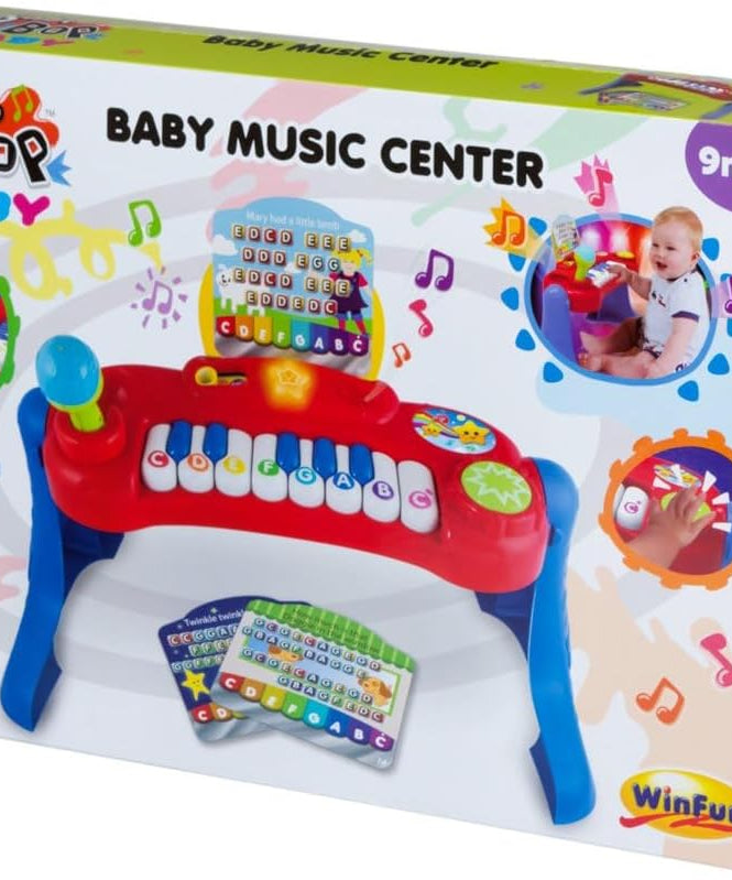 Winfun Baby Music Center, Light Up Musical Activity Desk with Piano Keys Instruments and Learning Songs, Interactive Music Station with Lighted Keys and Sounds, Infant 9 Months+